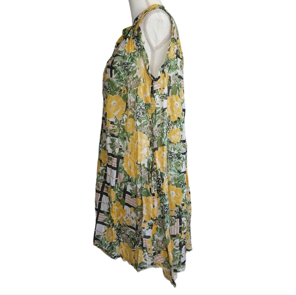 Anthropologie Porridge Arboretum Rose Trellis Floral Sleeveless Dress - Picture 3 of 7